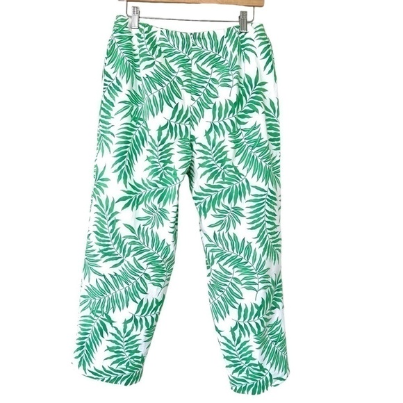 Talbots cropped pants, high waisted, in π―  cotton, tropical print - Picture 7 of 14